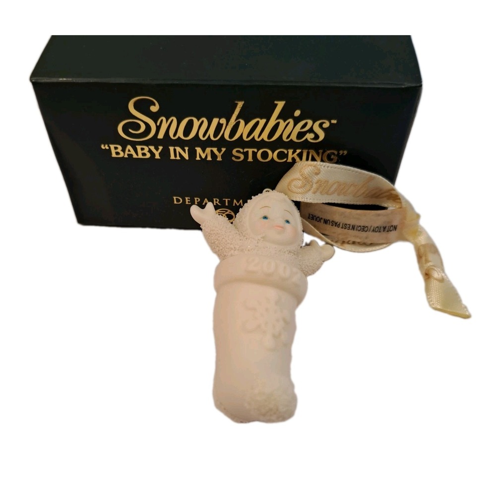 Department 56 Snowbabies Baby in My Stocking Ornament 2002 Boxed